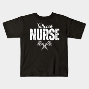 Tattooed Nurse With Tattoo Machines Kids T-Shirt